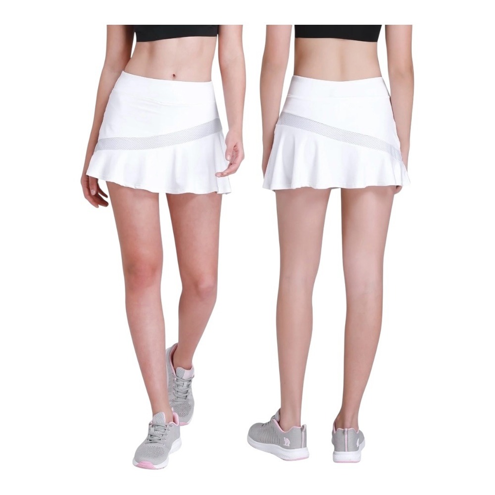 Camel Crown White Athletic Tennis Skort Mesh Flounce Hem Women‎ Size Small NWT